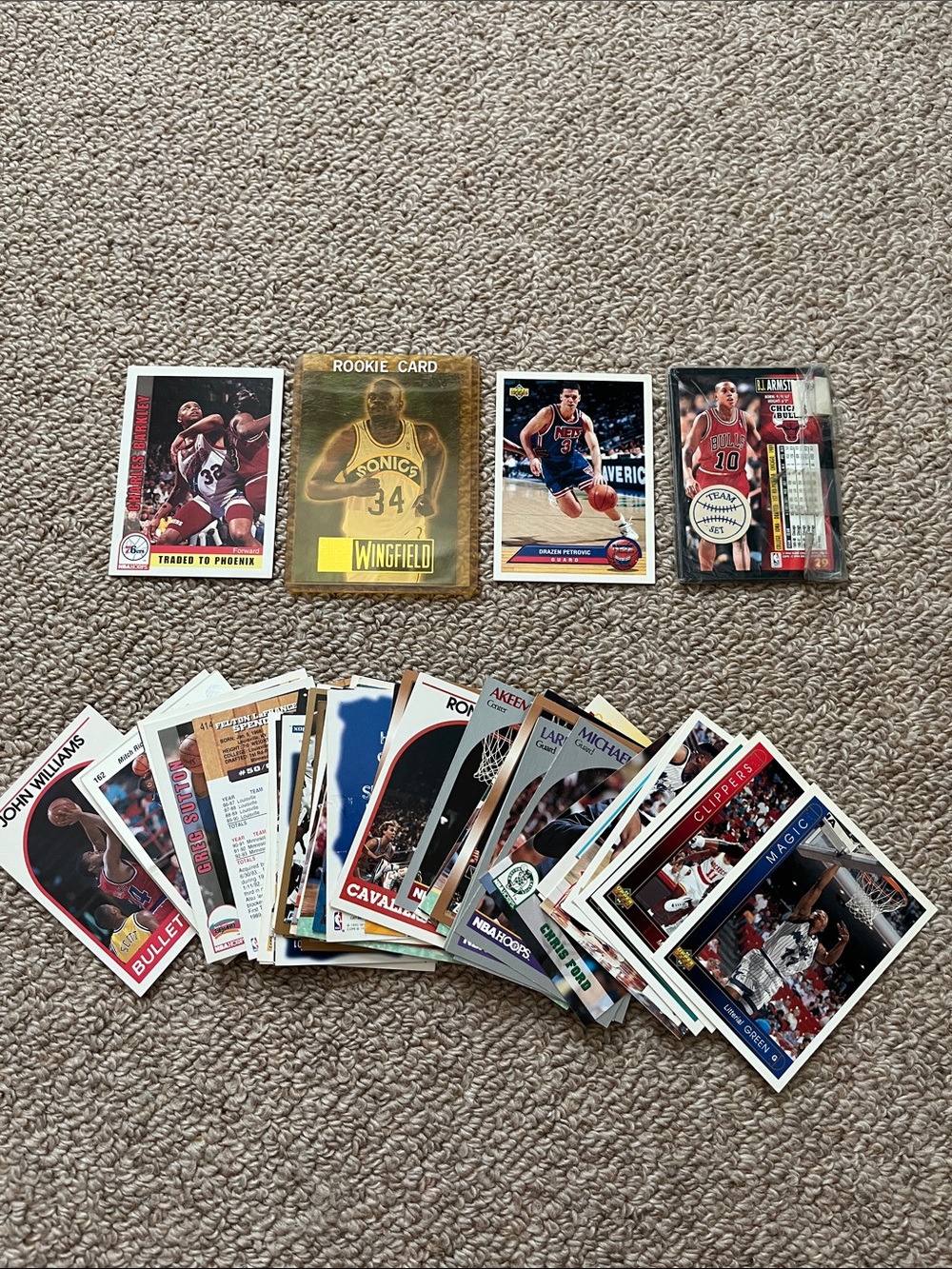 Vintage Basketball Trading Card Lot - Gold, Red, Black